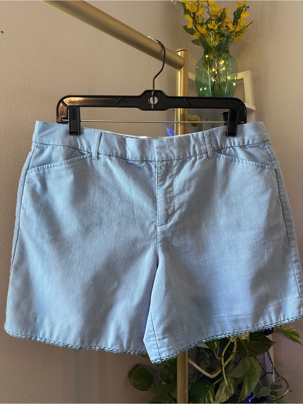 Light Blue Women’s Shorts with Trim  PRELOVED IN EXCELLENT CONDITION